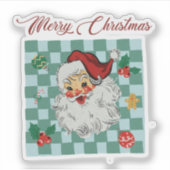Vintage Santa Merry Christmas Design シール (正面)