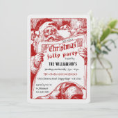 Vintage Santa Newspaper Christmas Party Invitation 招待状 (スタンド正面)