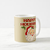 Vintage Santa No. 2- Happy Holidays コーヒーマグカップ (正面右)