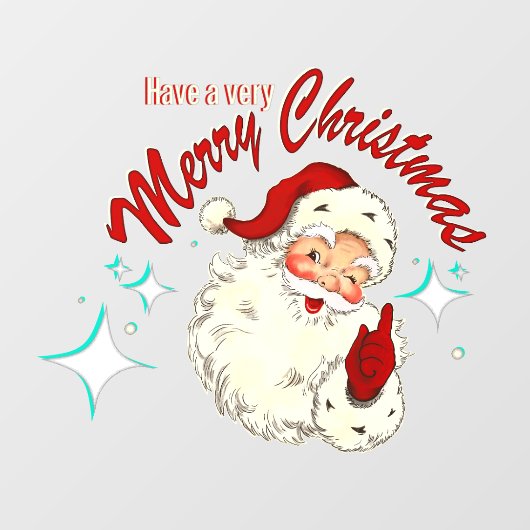 Vintage Santa No 4 ウィンドウサイン (シート)