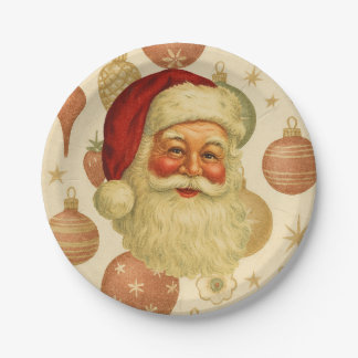Vintage Santa Paper Plates ペーパープレート