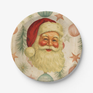 Vintage Santa Paper Plates ペーパープレート