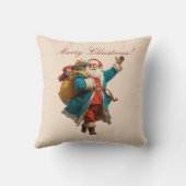 Vintage Santa Personalized Christmas Design クッション (裏面)