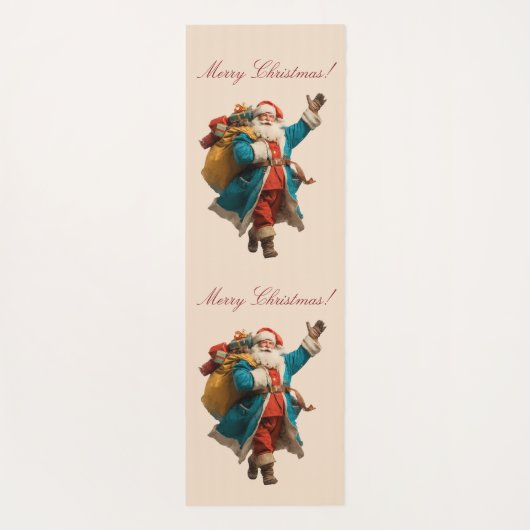 Vintage Santa Personalized Christmas Design ヨガマット (裏面)