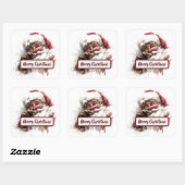 Vintage Santa Photo & Merry Christmas Sticker スクエアシール (シート)