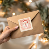 Vintage Santa Stamp Christmas  スクエアシール