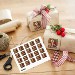Vintage Santa Under Gold Lights Fireplace ラウンドシール<br><div class="desc">This is an old postcard brought back that captures the magic of Christmas. Make the image smaller and add a border. These are the perfect Christmas envelope seals for your Holiday Cards.</div>