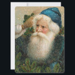 Vintage Santa with Blue Cap 招待状<br><div class="desc">美しいヴィンテージへの招待サンタと青い帽子。双方とも、あなたの招待のモットーと文字のための十分な余地がある。</div>