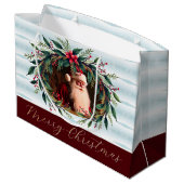 Vintage Santa With Greenery ラージペーパーバッグ (裏面アングル)