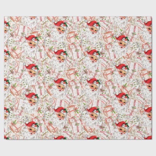 Vintage Santa Wrapping Paper ラッピングペーパー (シーム)