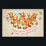 Vintage Santa's Reindeer Poster ポスター<br><div class="desc">Vintage Santa's reindeer and their names art poster.</div>