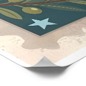 Vintage Santorini Greece Travel Postcard ポスター (角)