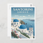 Vintage Santorini Travel ポストカード (正面/裏面)
