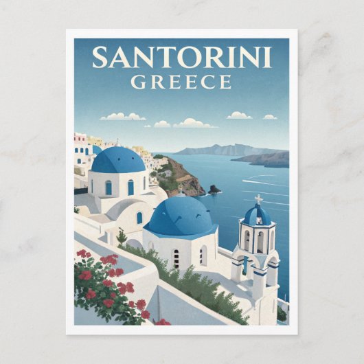 Vintage Santorini Travel ポストカード (正面)