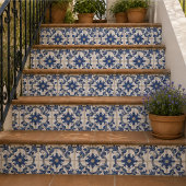Vintage Sapphire Elegant Blue Ornamental Mosaic タイル