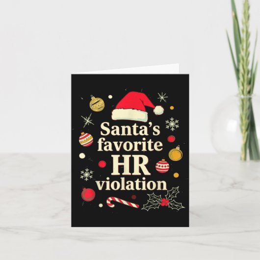 Vintage Sarcastic Retro Hr Violation Christmas Off カード (正面)