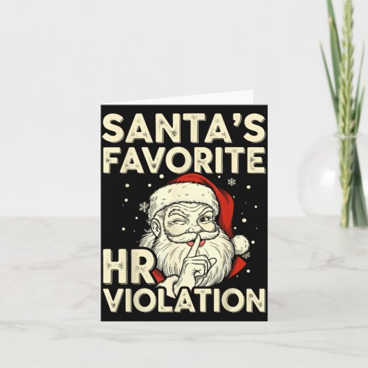 Vintage Sarcastic Retro Hr Violation Christmas Off カード (正面)