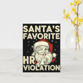 Vintage Sarcastic Retro Hr Violation Christmas Off カード (黄色い花)