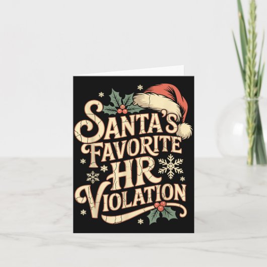 Vintage Sarcastic Retro Hr Violation Christmas Off カード (正面)