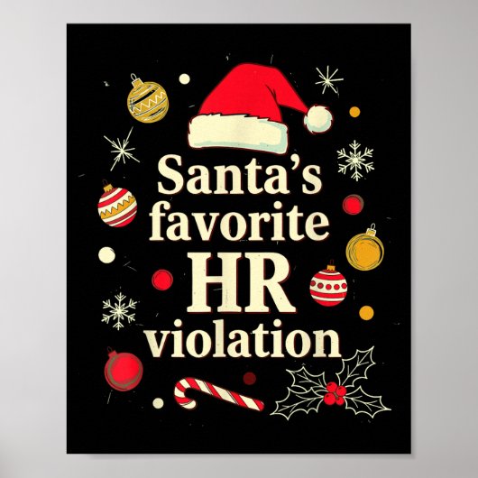 Vintage Sarcastic Retro Hr Violation Christmas Off ポスター (正面)