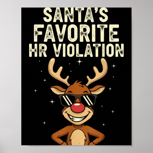 Vintage Sarcastic Retro Hr Violation Christmas Off ポスター (正面)