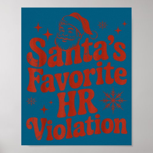 Vintage Sarcastic Retro Hr Violation Christmas Off ポスター (正面)