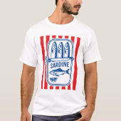 Vintage Sardine Can Retro Blue Fish Lemon Tシャツ (正面)