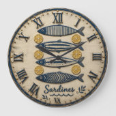 Vintage Sardines ラージ壁時計 (正面)