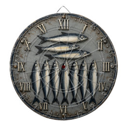 Vintage Sardines Coastal Fishing Kitchen ダーツボード