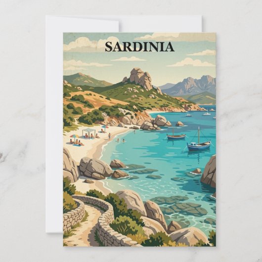 Vintage Sardinia Italy Mediterranean Scenery カード (正面)