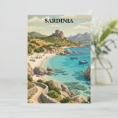 Vintage Sardinia Italy Mediterranean Scenery カード (スタンド正面)