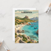 Vintage Sardinia Italy Mediterranean Scenery カード (正面/裏面インサイチュ)