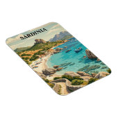 Vintage Sardinia Italy Mediterranean Scenery マグネット (右側)