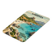Vintage Sardinia Italy Mediterranean Scenery マグネット (左側)
