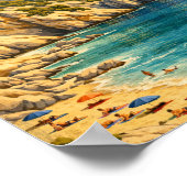 Vintage Sardinia Travel Cala Goloritzé ポスター (角)