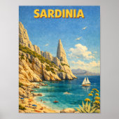 Vintage Sardinia Travel Cala Goloritzé ポスター (正面)