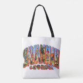 Vintage Savannah Georgia Shoulder Tote トートバッグ (裏面)
