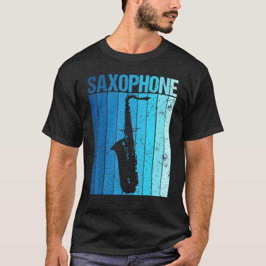 Vintage Saxophone Jazz Music Saxophonist Tシャツ (正面)