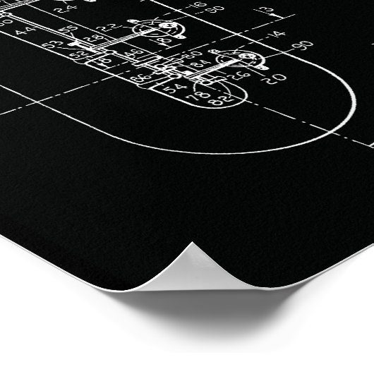 Vintage Saxophone Patent Art Print ポスター (角)