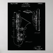 Vintage Saxophone Patent Art Print ポスター (正面)
