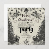 Vintage Scandinavian Christmas Party Invitation 招待状 (正面/裏面)