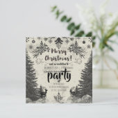 Vintage Scandinavian Christmas Party Invitation 招待状 (スタンド正面)