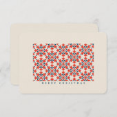 Vintage Scandinavian Christmas Pattern  出欠カード (正面/裏面)