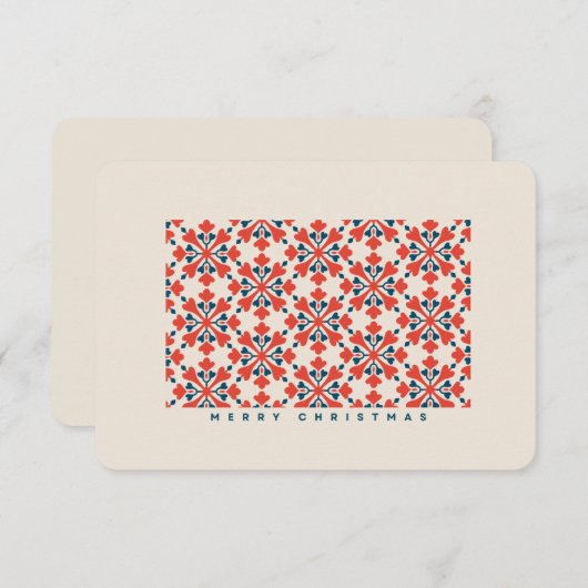 Vintage Scandinavian Christmas Pattern  出欠カード (正面/裏面)