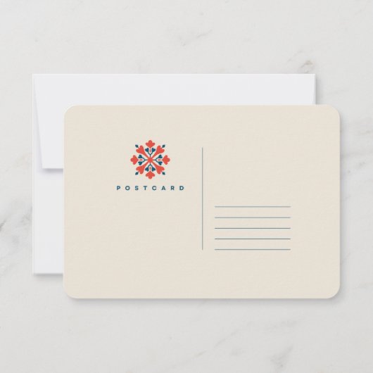 Vintage Scandinavian Christmas Pattern  出欠カード (裏面)