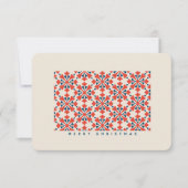 Vintage Scandinavian Christmas Pattern  出欠カード (正面)