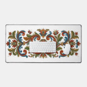 Vintage Scandinavian Rosemaling Pattern Large Desk デスクマット (キーボード&マウス)