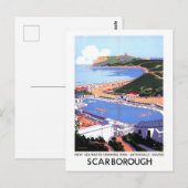 Vintage Scarborough England Travel Poster ポストカード (正面/裏面)