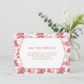 Vintage Scarlet Château Wedding エンクロージャーカード (スタンド正面)