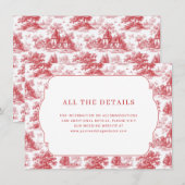 Vintage Scarlet Château Wedding エンクロージャーカード (正面/裏面)